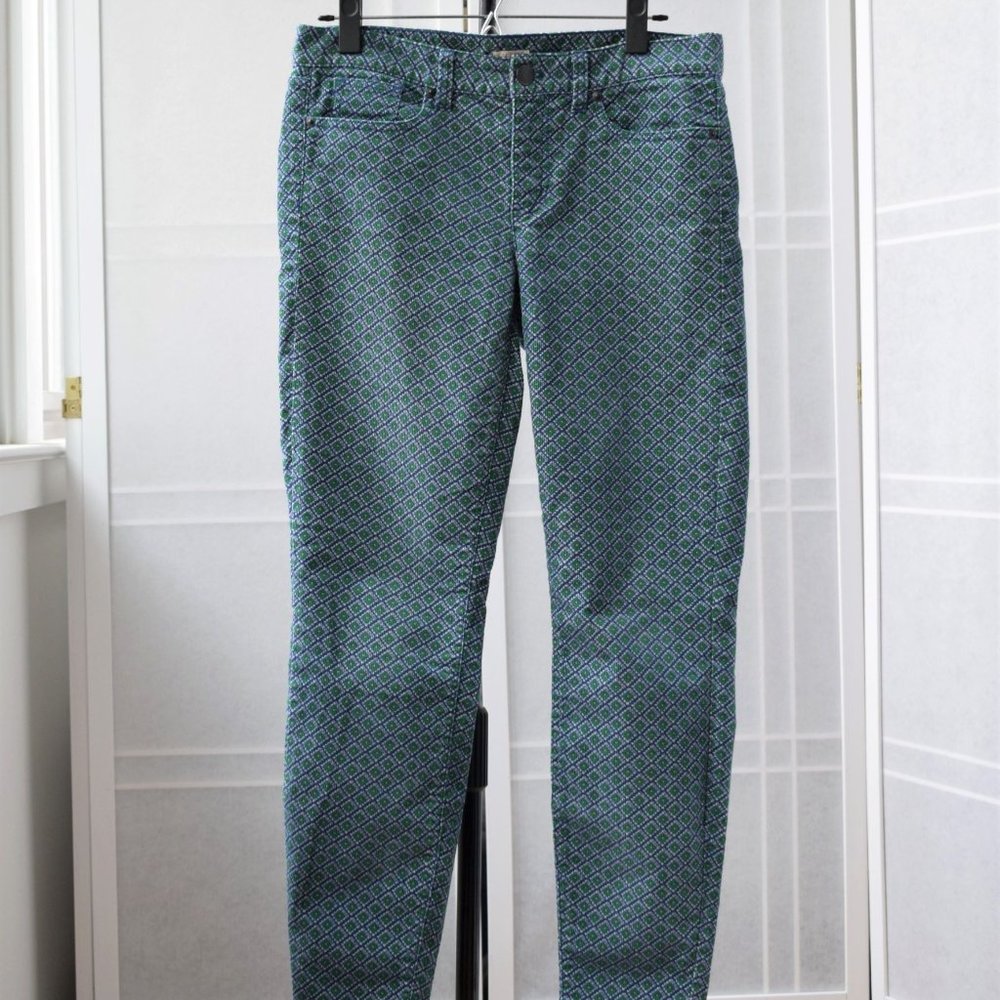 J. Crew Blue Patterned Cord Cropped Pants